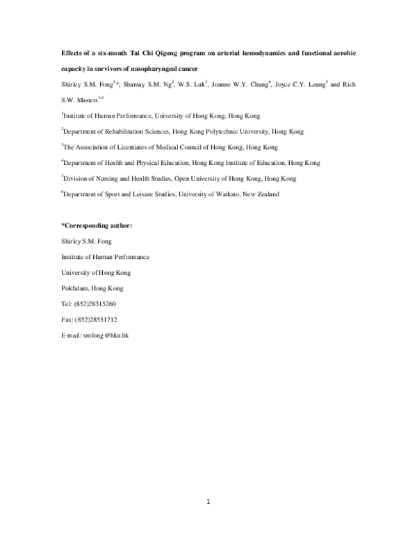 (PDF) Effects of a 6-month Tai Chi Qigong program on arterial ...