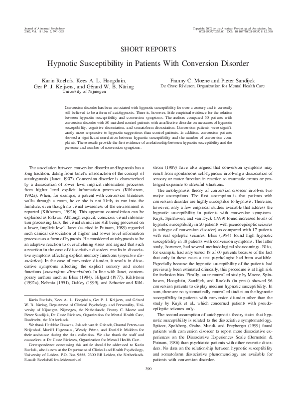 Conversion disorder physical therapy image