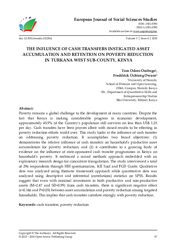 (PDF) The Influence of Cash Transfers Instigated Asset Accumulation and ...
