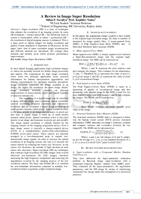 (PDF) A Review in Image Super Resolution