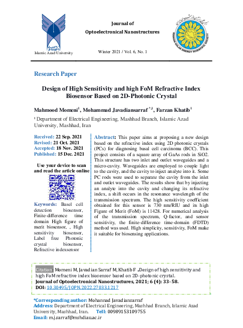 (PDF) Design of High Sensitivity and high FoM Refractive Index ...