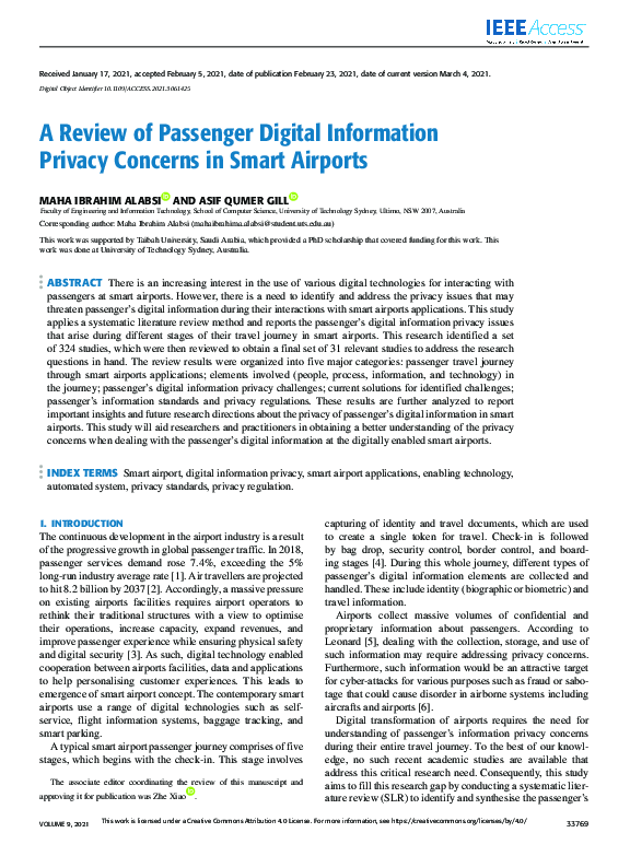 (PDF) A Review of Passenger Digital Information Privacy Concerns in ...