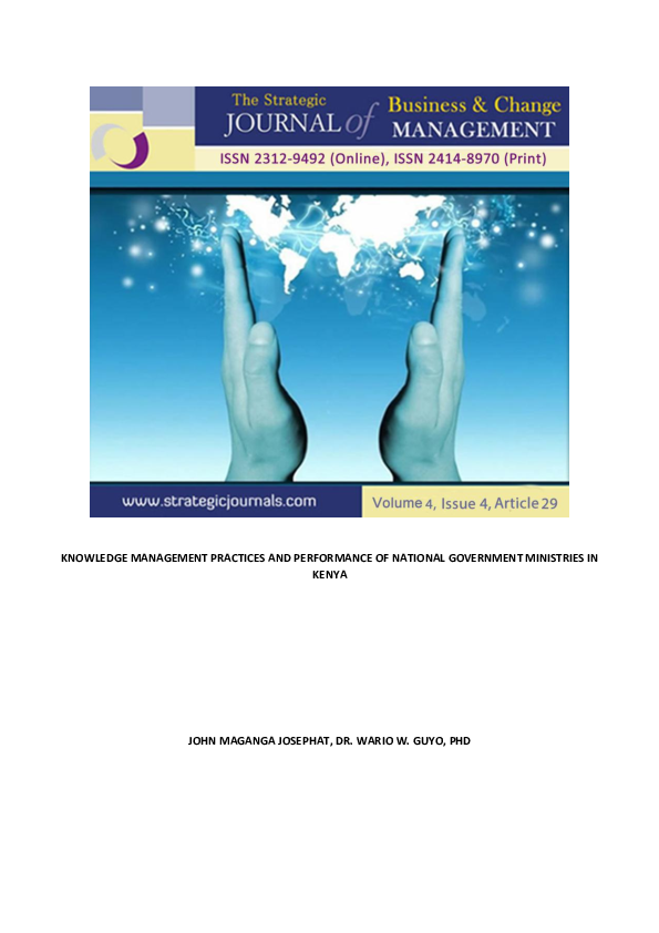 (PDF) KNOWLEDGE MANAGEMENT PRACTICES AND PERFORMANCE OF NATIONAL ...