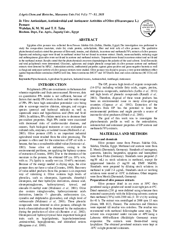 (PDF) In Vitro Antioxidant, Antimicrobial and Anticancer Activities of ...