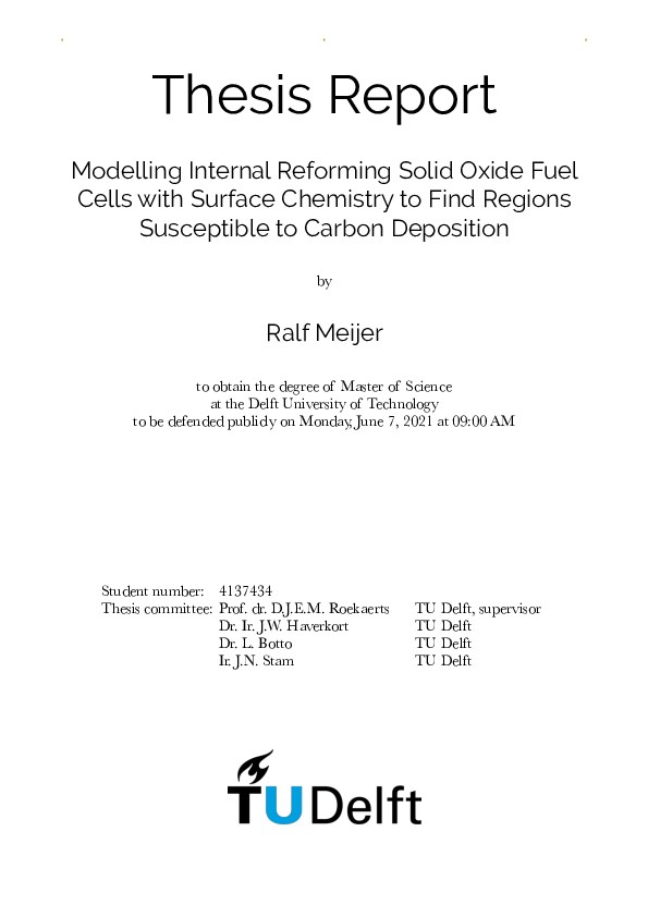 (PDF) Modelling Internal Reforming Solid Oxide Fuel Cells with Surface ...