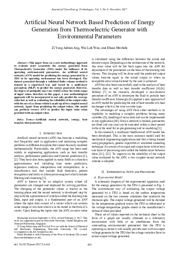 (PDF) Artificial Neural Network Based Prediction of Energy Generation ...