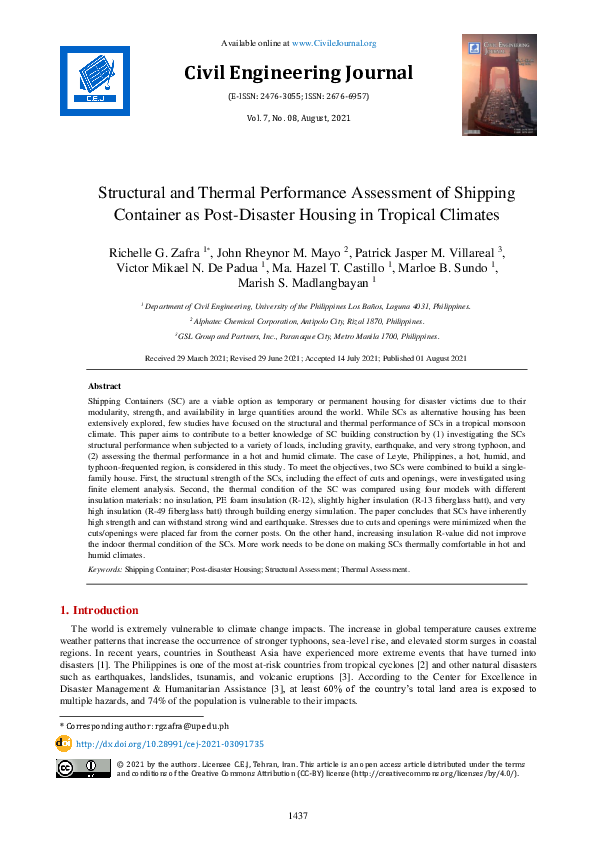 (PDF) Structural and Thermal Performance Assessment of Shipping ...