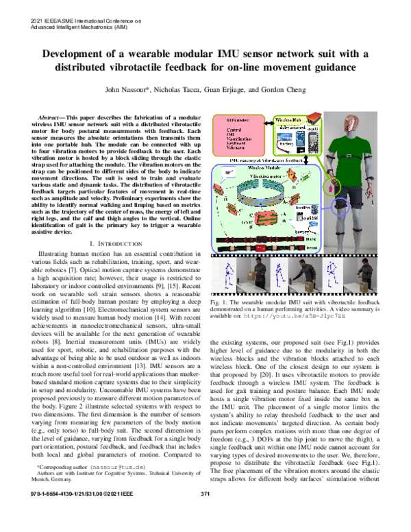 (PDF) Development of a wearable modular IMU sensor network suit with a ...