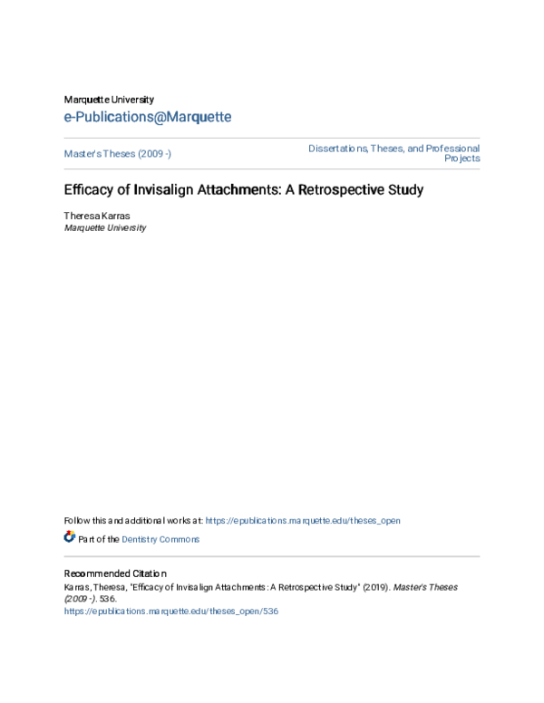 (PDF) Efficacy of Invisalign attachments: A retrospective study