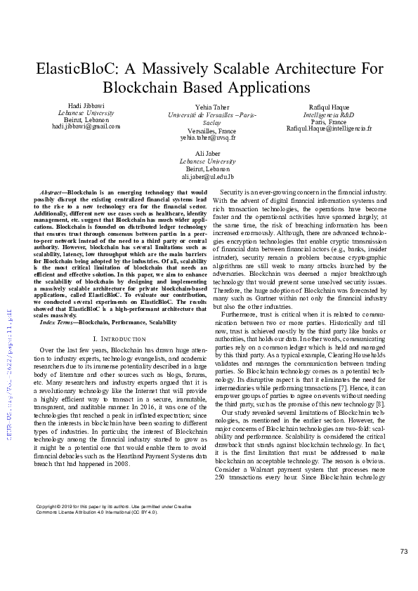 (PDF) ElasticBloC: A Massively Scalable Architecture For Blockchain ...