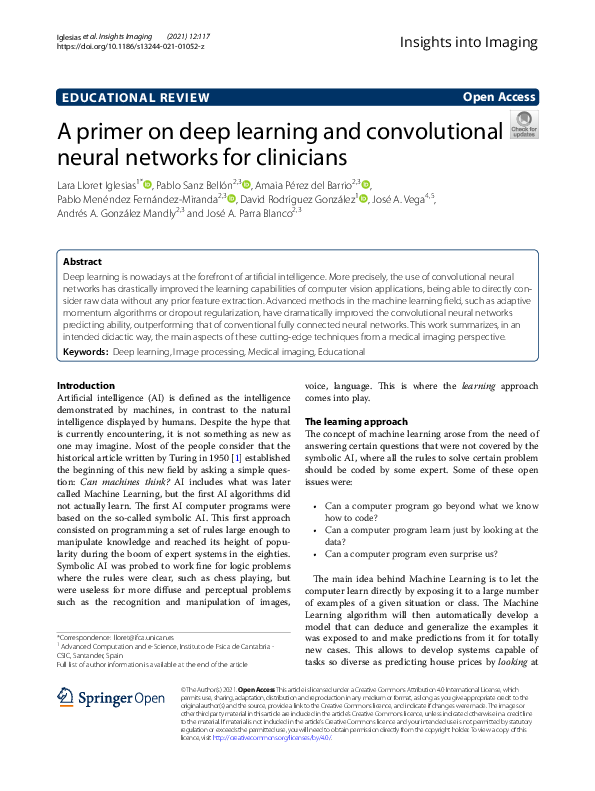(PDF) A primer on deep learning and convolutional neural networks for ...