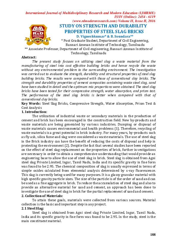 (PDF) Study on Strength and Durability Properties of Bacterial Concrete