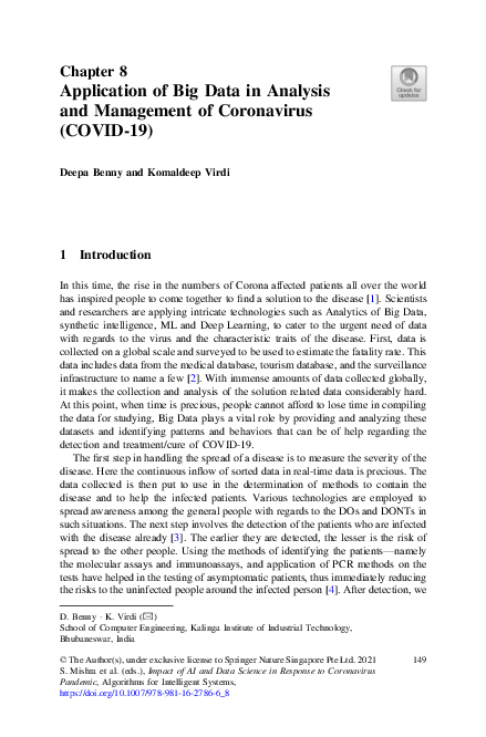 (PDF) Application of Big Data in Analysis and Management of Coronavirus ...