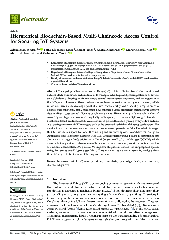 (PDF) Hierarchical Blockchain-Based Multi-Chaincode Access Control for ...