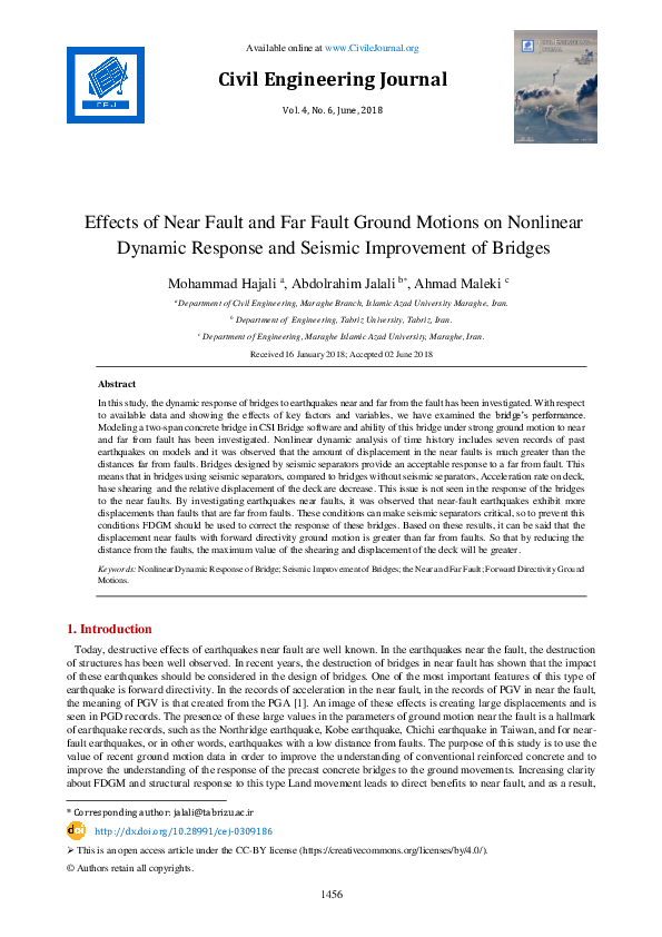 (PDF) Effects of Near Fault and Far Fault Ground Motions on Nonlinear ...