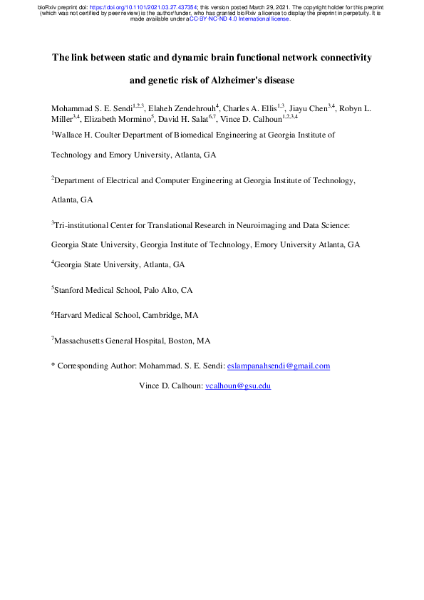 (PDF) The link between static and dynamic brain functional network ...