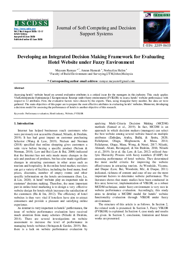 (PDF) Journal of Soft Computing and Decision Support Systems Developing ...