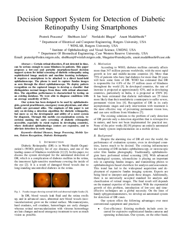 (PDF) Decision Support System for Detection of Diabetic Retinopathy ...