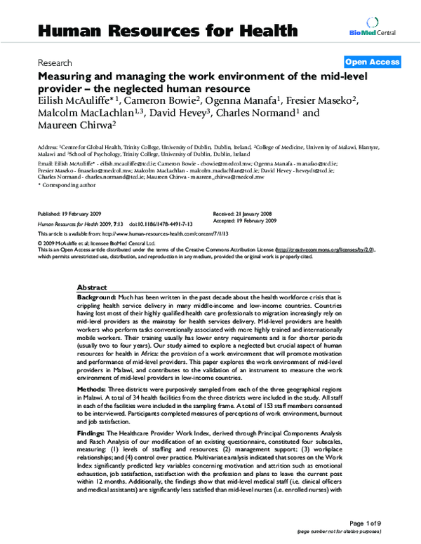 (PDF) Human Resources for Health BioMed Central