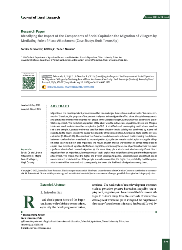 (PDF) Identifying the Impact of the Components of Social Capital on the ...