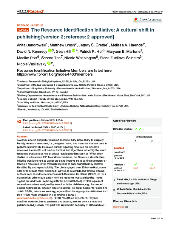 Pdf The Resource Identification Initiative A Cultural Shift In