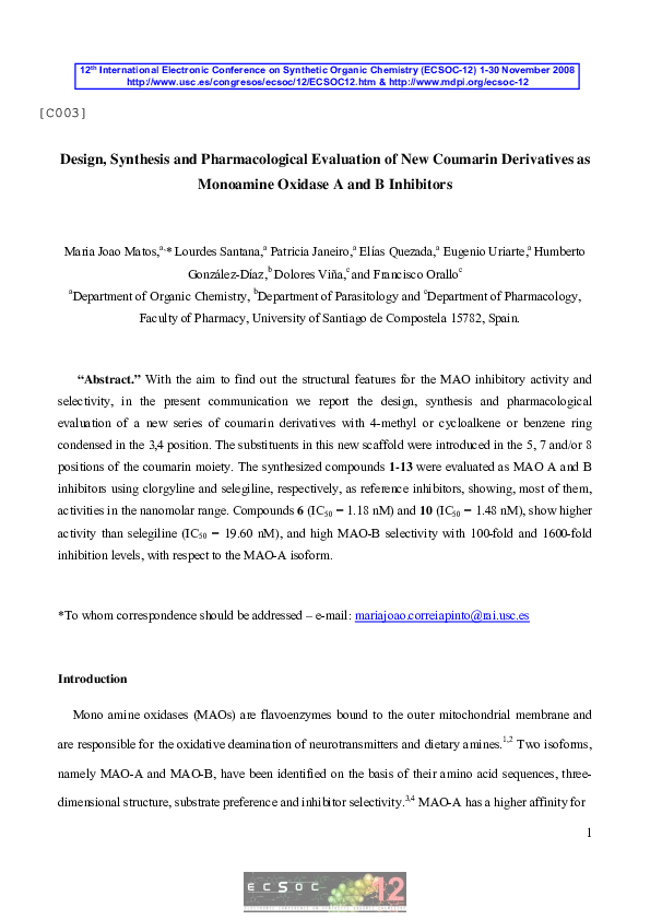 (PDF) Design, synthesis and pharmacological evaluation of ...