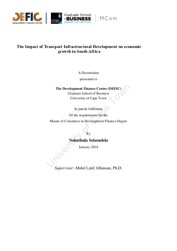 (PDF) The Impact of Transport Infrastructural Development on economic ...