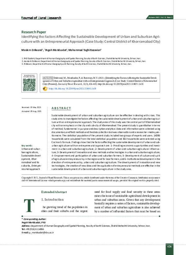 (PDF) Identifying the Factors Affecting the Sustainable Development of ...