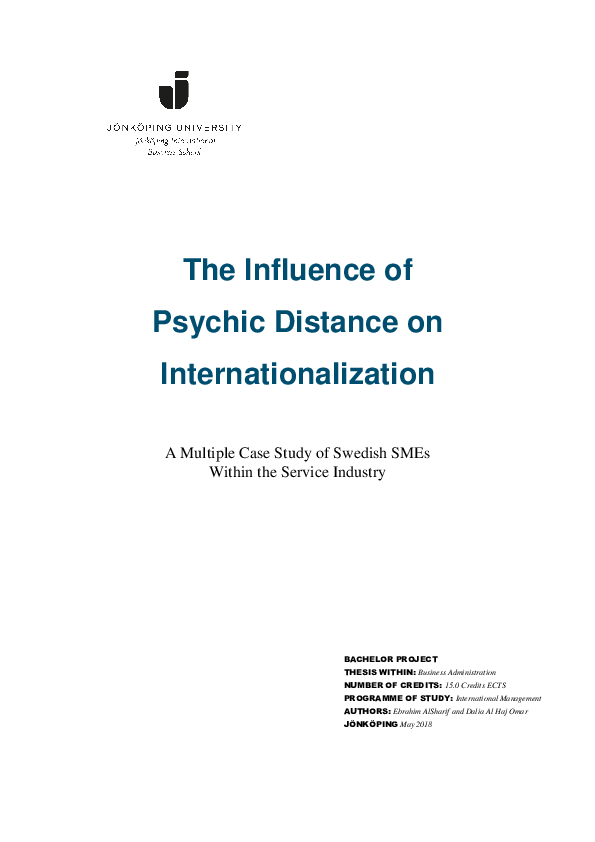 (PDF) The Influence of Psychic Distance on Internationalization : A ...