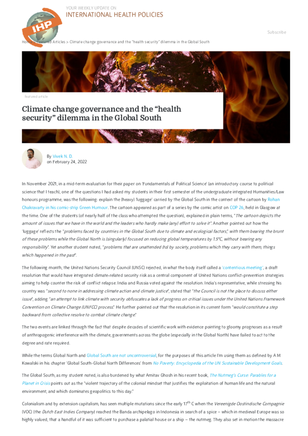 (PDF) Climate change governance and the 
