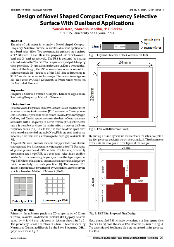 (PDF) Design of Novel Shaped Compact Frequency Selective Surface With ...