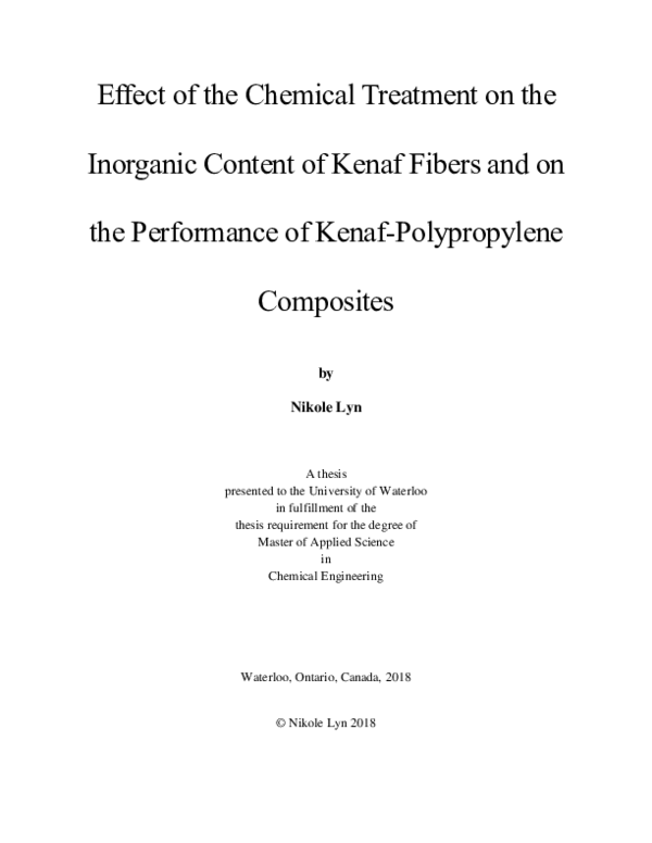 (PDF) Effect of the Chemical Treatment on the Inorganic Content of ...