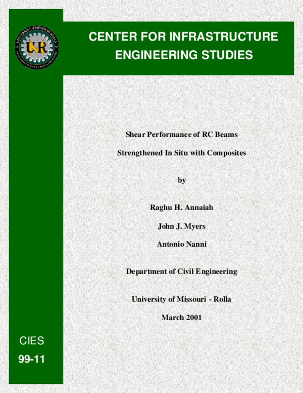 (PDF) Shear performance of RC beams strengthened in situ with composites