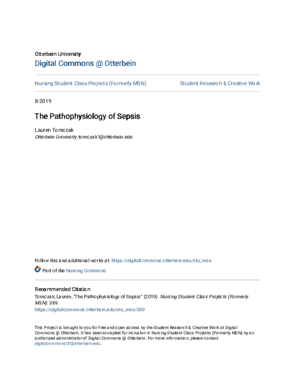 (PDF) The Pathophysiology of Sepsis