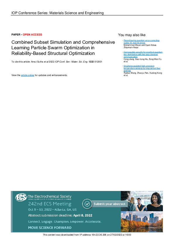 (PDF) Combined Subset Simulation and Comprehensive Learning Particle ...