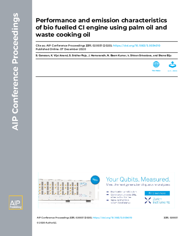 (PDF) Performance and emission characteristics of bio fuelled CI engine ...