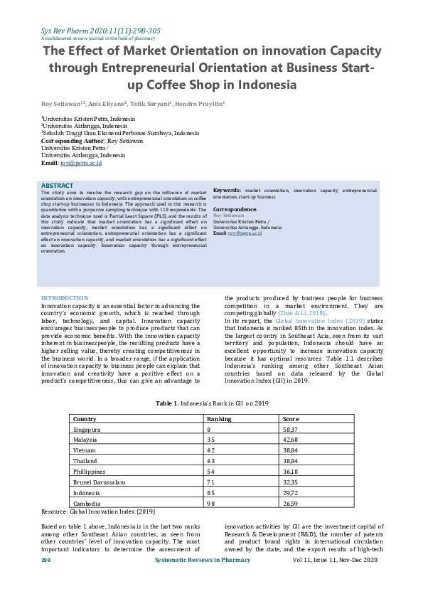 (PDF) The Effect of Market Orientation on innovation Capacity through ...