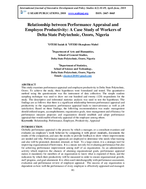 (PDF) Relationship between Performance Appraisal and Employee ...