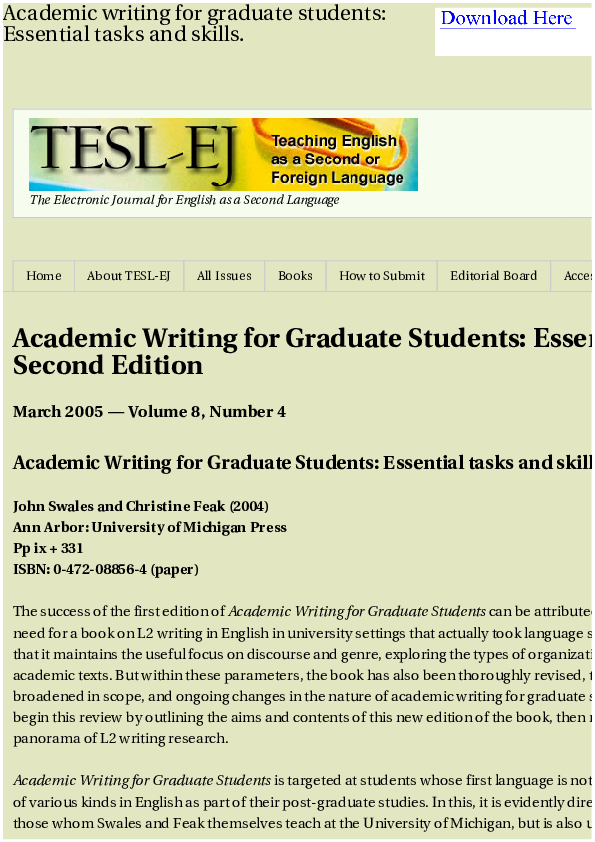  pdf academic writing for graduate students essential tasks and skills