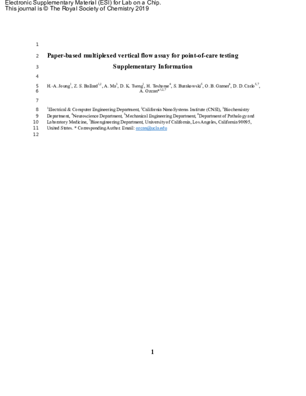 (PDF) Paper-based multiplexed vertical flow assay for point-of-care testing