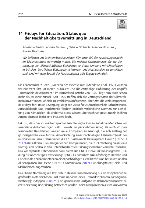 (PDF) Fridays for Education: Status quo der Nachhaltigkeitsvermittlung ...