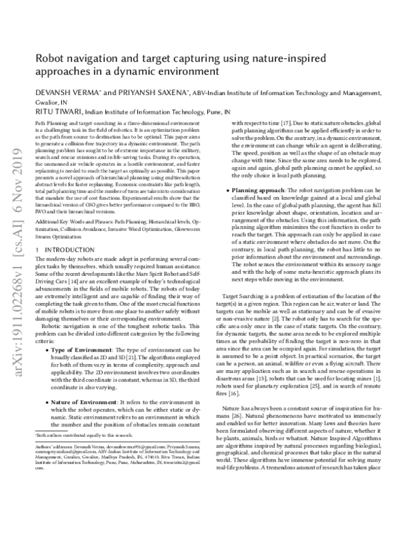 (PDF) Robot navigation and target capturing using nature-inspired ...