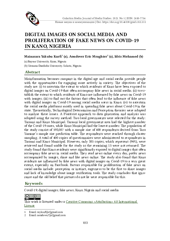 (PDF) Digital Images on Social Media and Proliferation of Fake News on ...