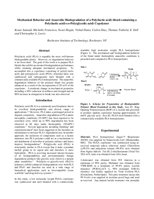 (PDF) Mechanical Behavior and Anaerobic Biodegradation of a Poly(lactic ...