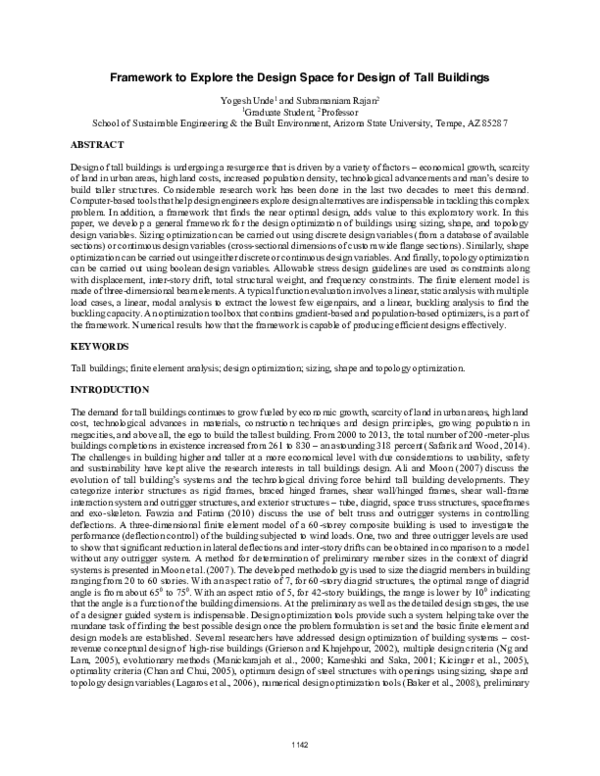 (PDF) Framework to Explore the Design Space for Design of Tall Buildings