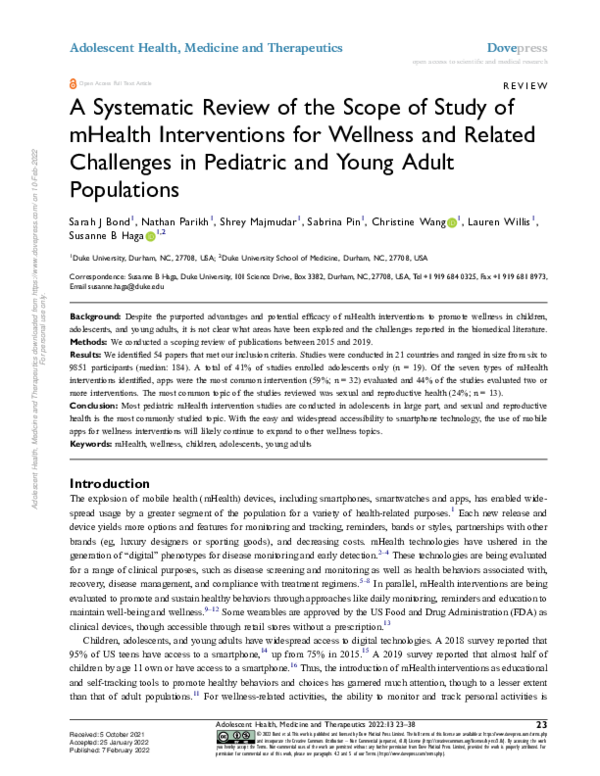 (PDF) A Systematic Review of the Scope of Study of mHealth ...