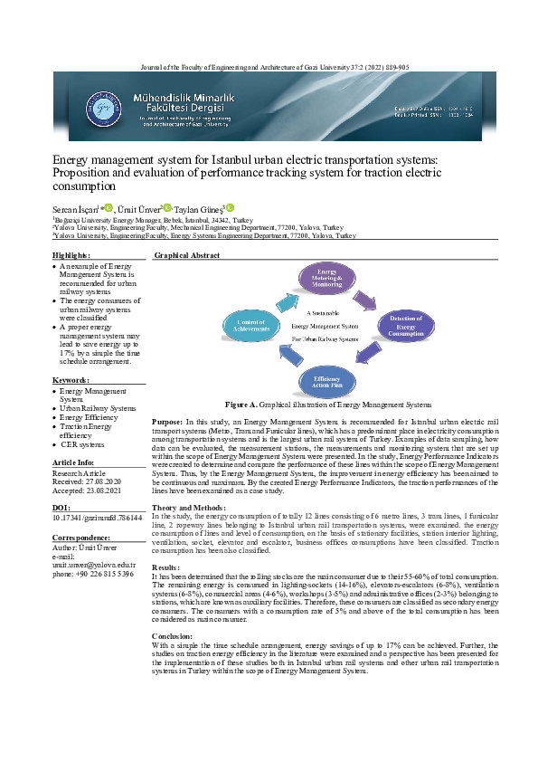(PDF) Energy management system for Istanbul urban electric ...