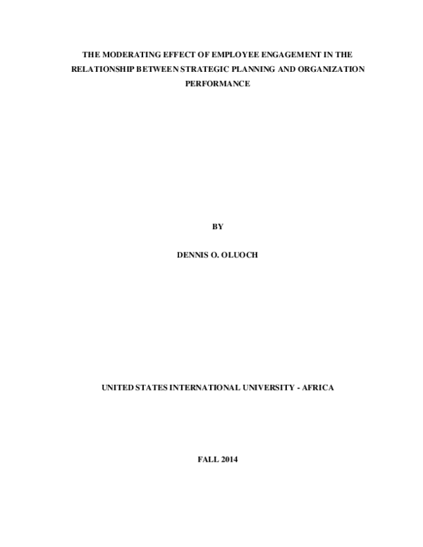 (PDF) The Moderating Effect of Employee Engagement in the Relationship ...