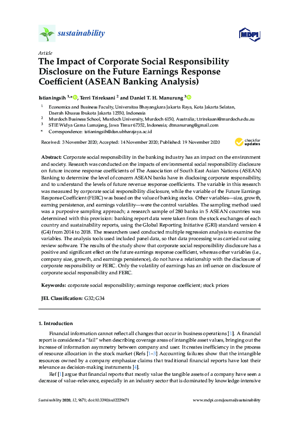 (PDF) The impact of corporate social responsibility disclosure on ...