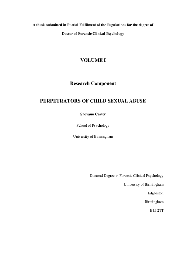 (PDF) Perpetrators of child sexual abuse